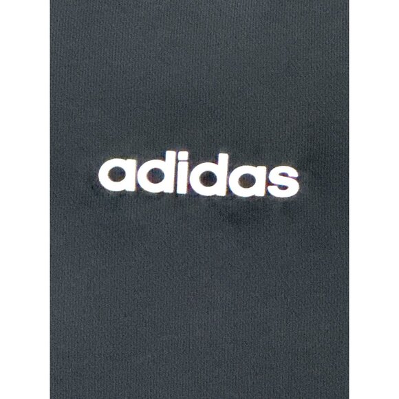 Adidas Black Hoodie White Stripes Kangaroo Pocket Drawstring Size Large Unisex - Picture 9 of 14